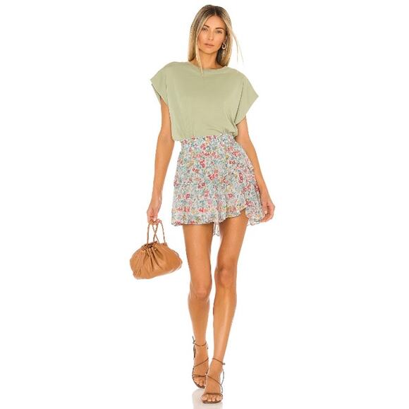 LoveShackFancy Dresses & Skirts - LoveShackFancy Ruffle Mini Skirt Ibiza Blue